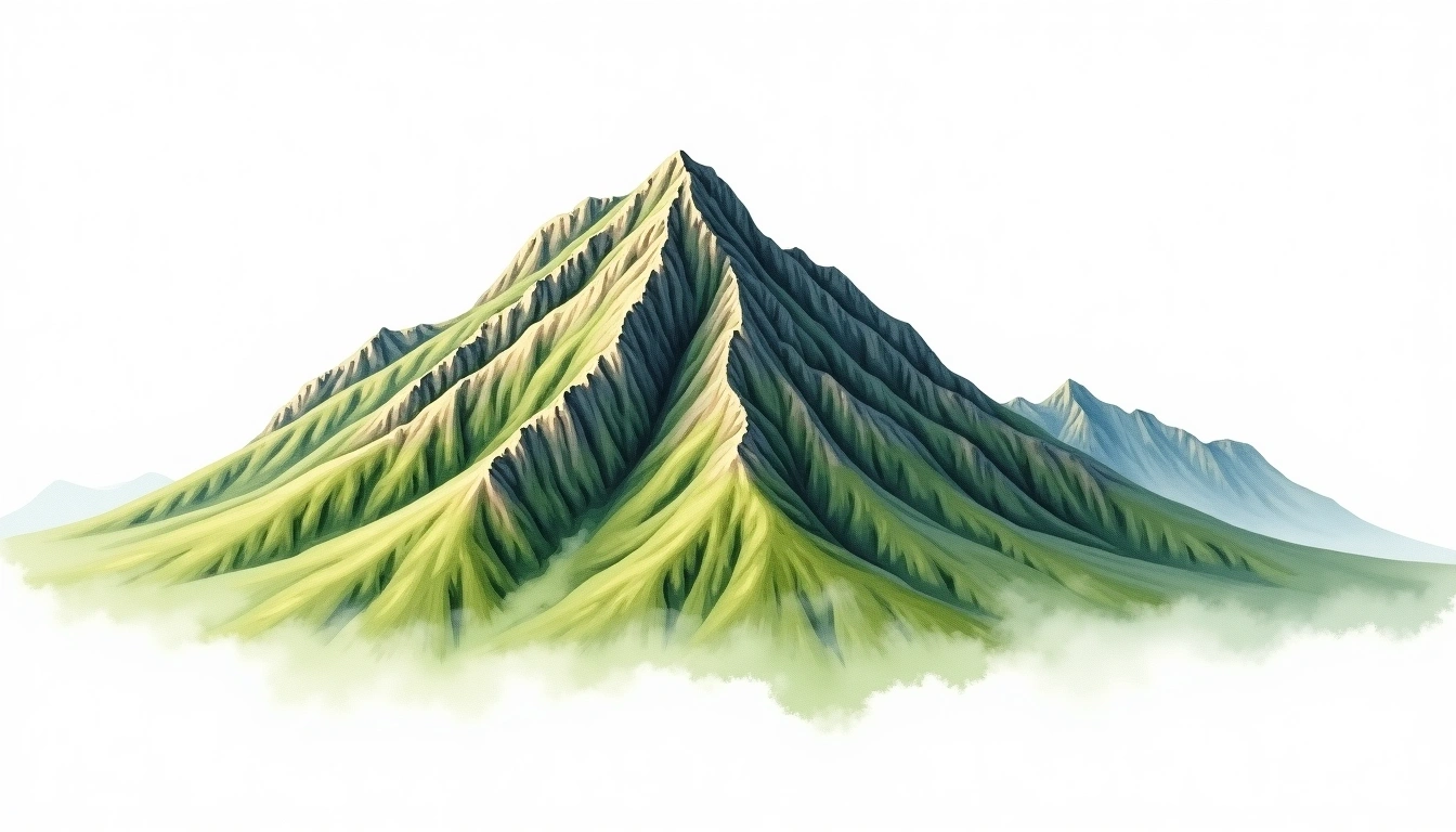 Y Garn — 947m — United Kingdom — watercolor illustration