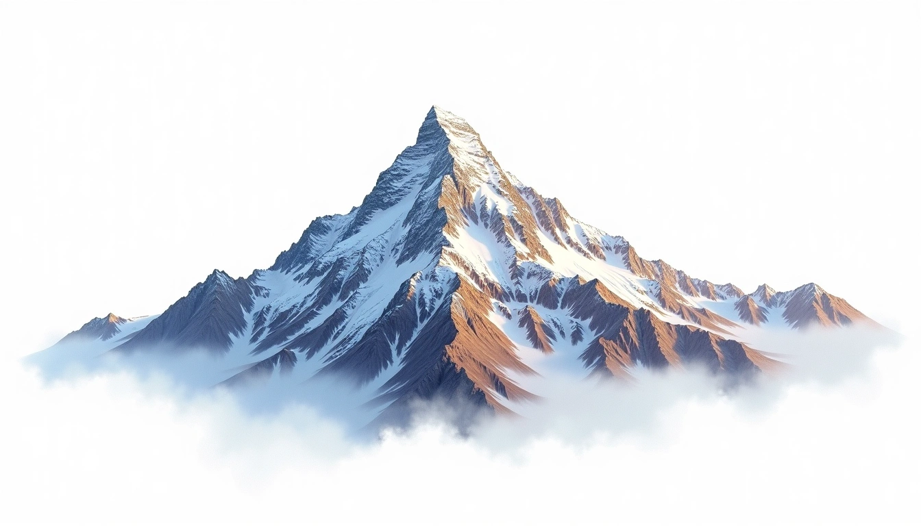 Yala Peak — 5,732m — Nepal — watercolor illustration