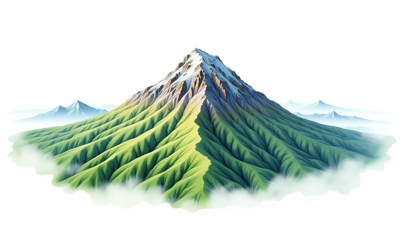 Yarigatake — 3,180m — Japan — watercolor illustration