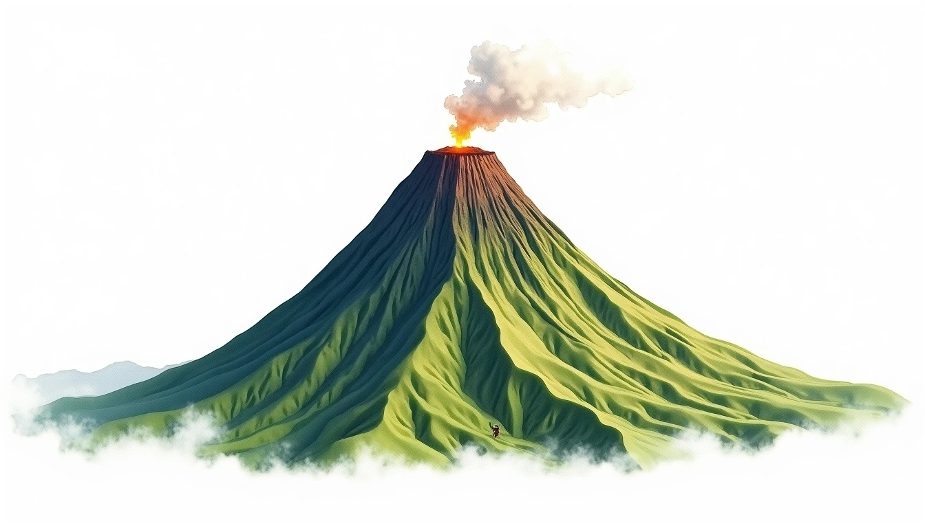Yasur Volcano — 361m — Vanuatu — watercolor illustration
