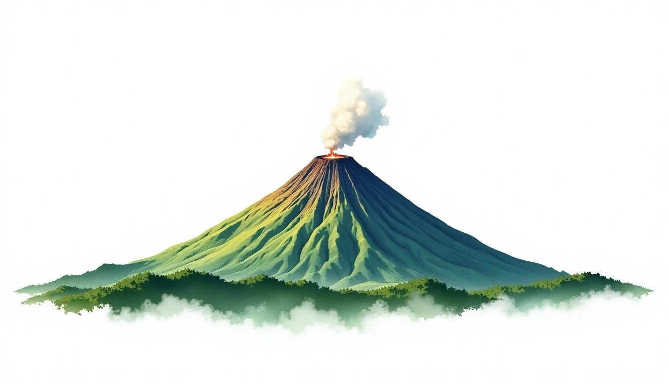 Yatsugatake — 2,899m — Japan — watercolor illustration