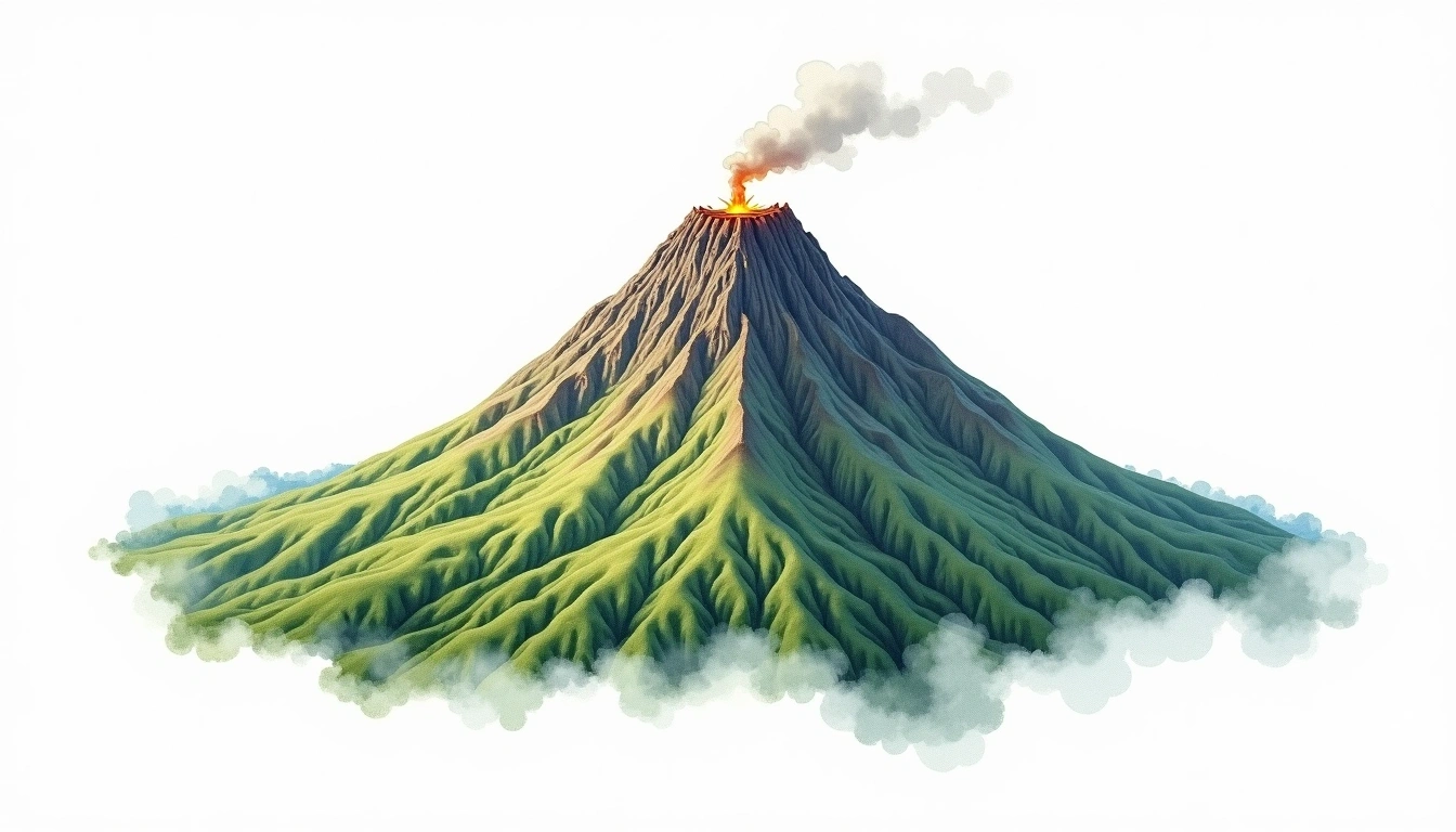 Yerer Mountain — 2,970m — Ethiopia — watercolor illustration