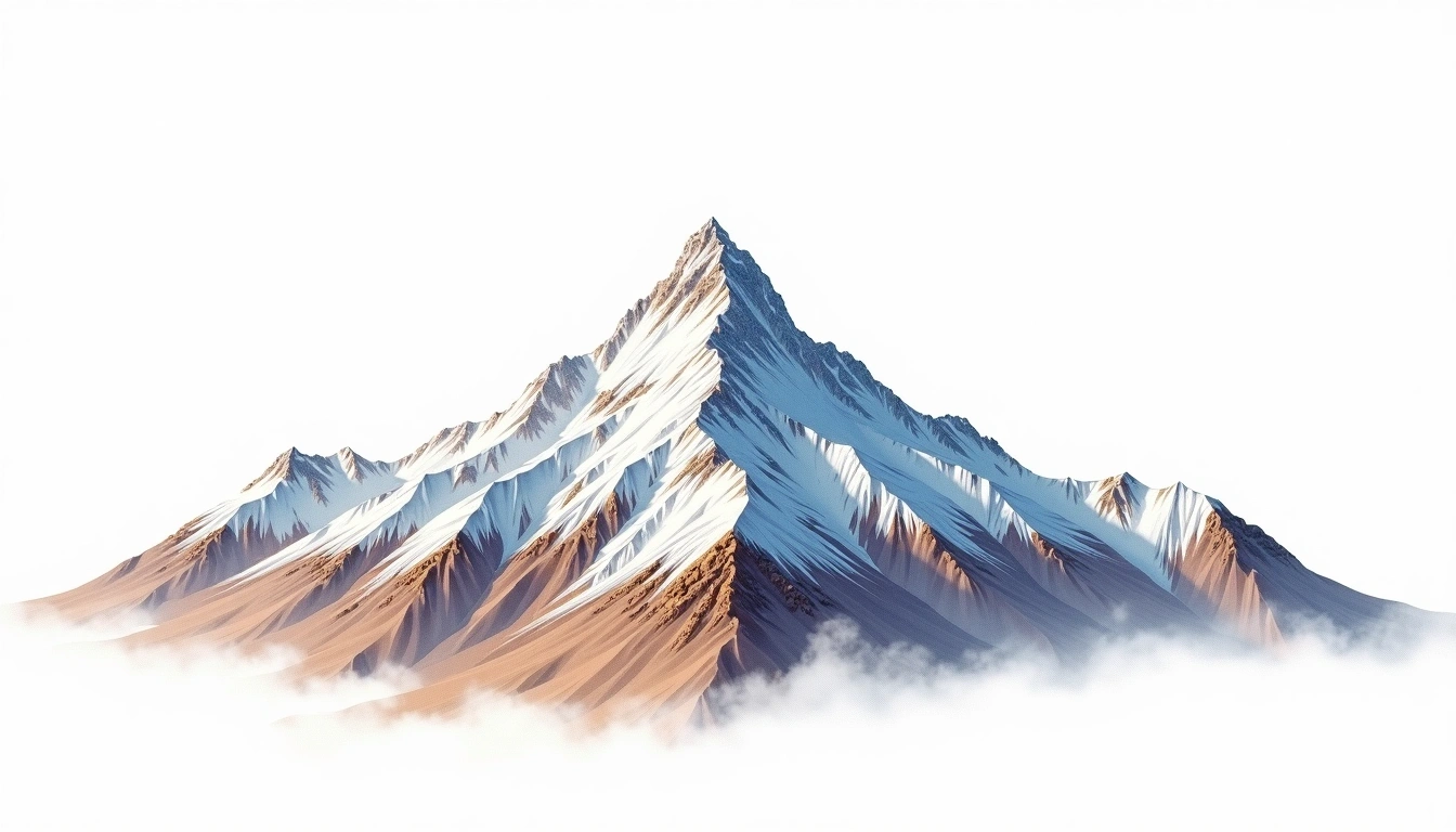 Yukshin Gardan Sar — 7,530m — Pakistan — watercolor illustration