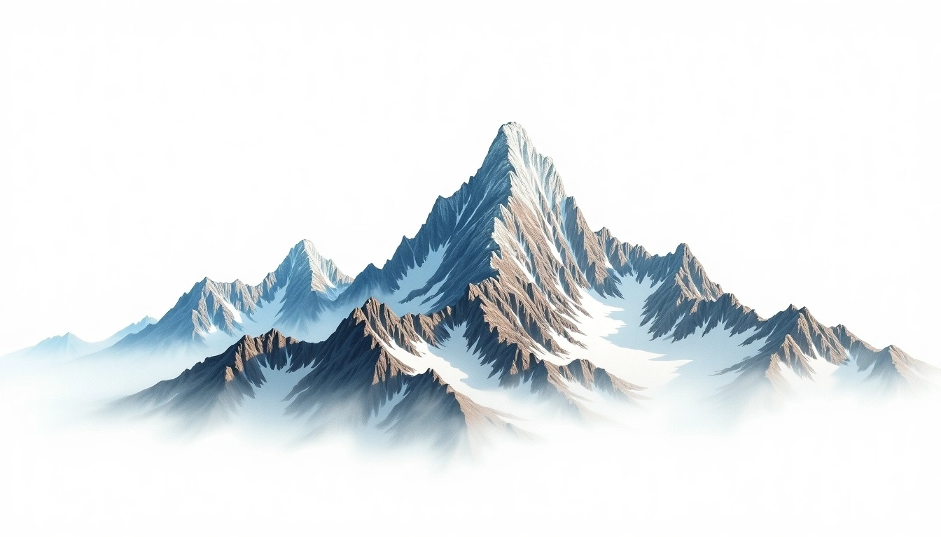 Yulong Xueshan — 5,596m — China — watercolor illustration