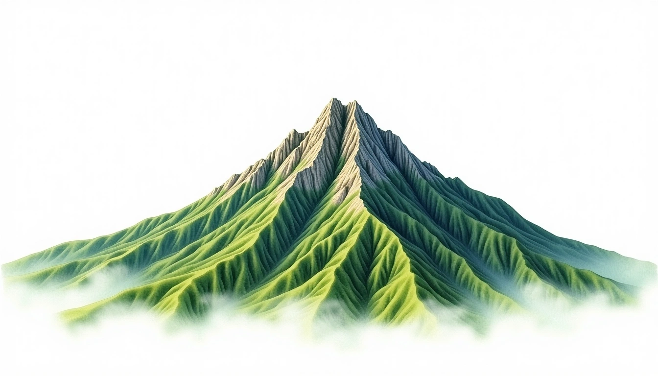 Yumyeongsan — 862m — South Korea — watercolor illustration