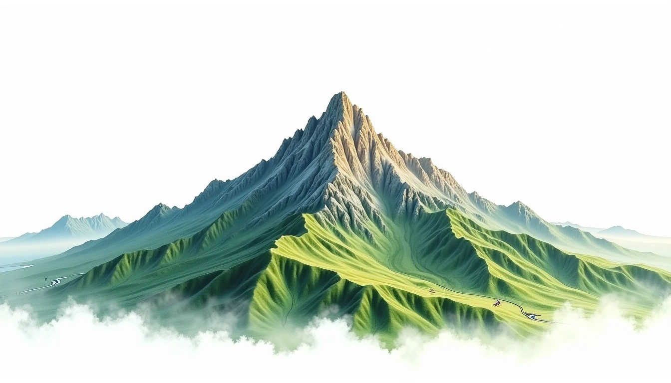 Yunfeng — 3,564m — Taiwan — watercolor illustration