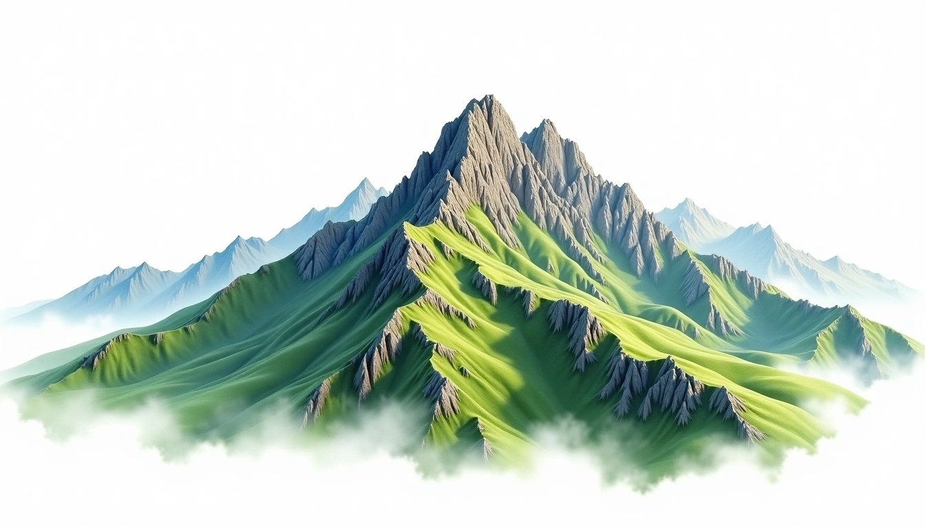 Yushan Beifeng — 3,858m — Taiwan — watercolor illustration