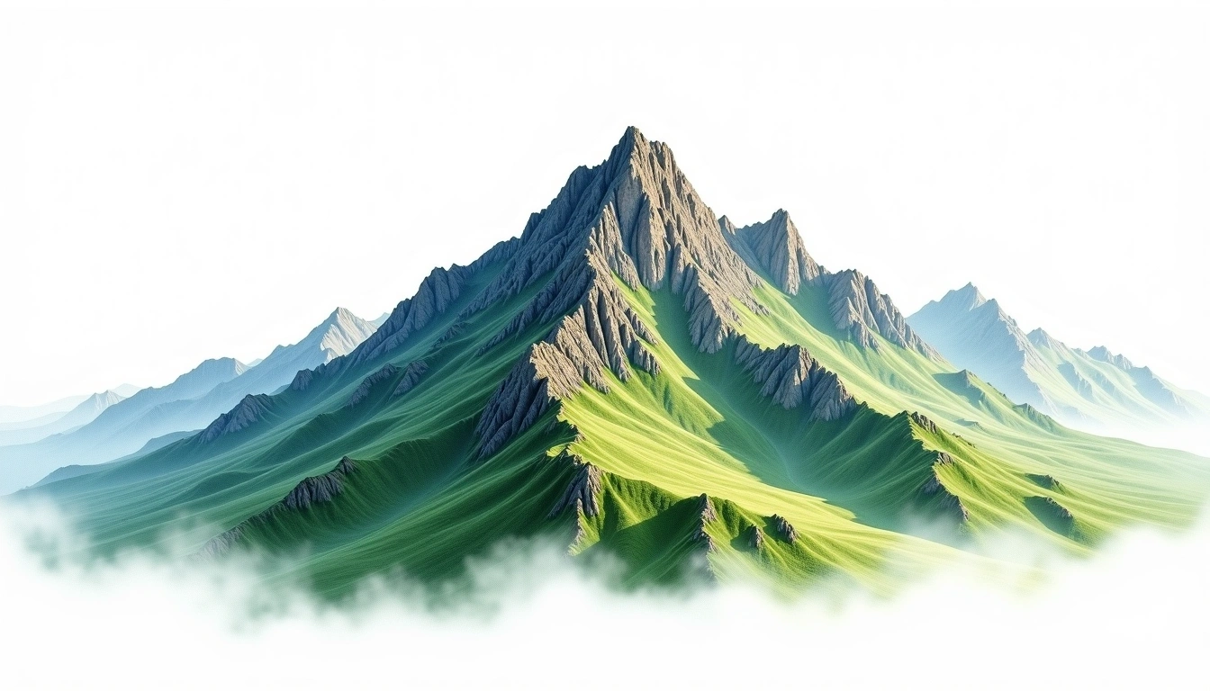 Yushan Xifeng — 3,518m — Taiwan — watercolor illustration