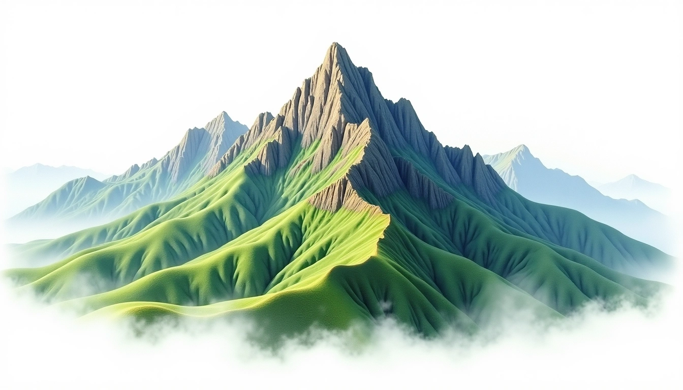 Yushan — 3,952m — Taiwan — watercolor illustration