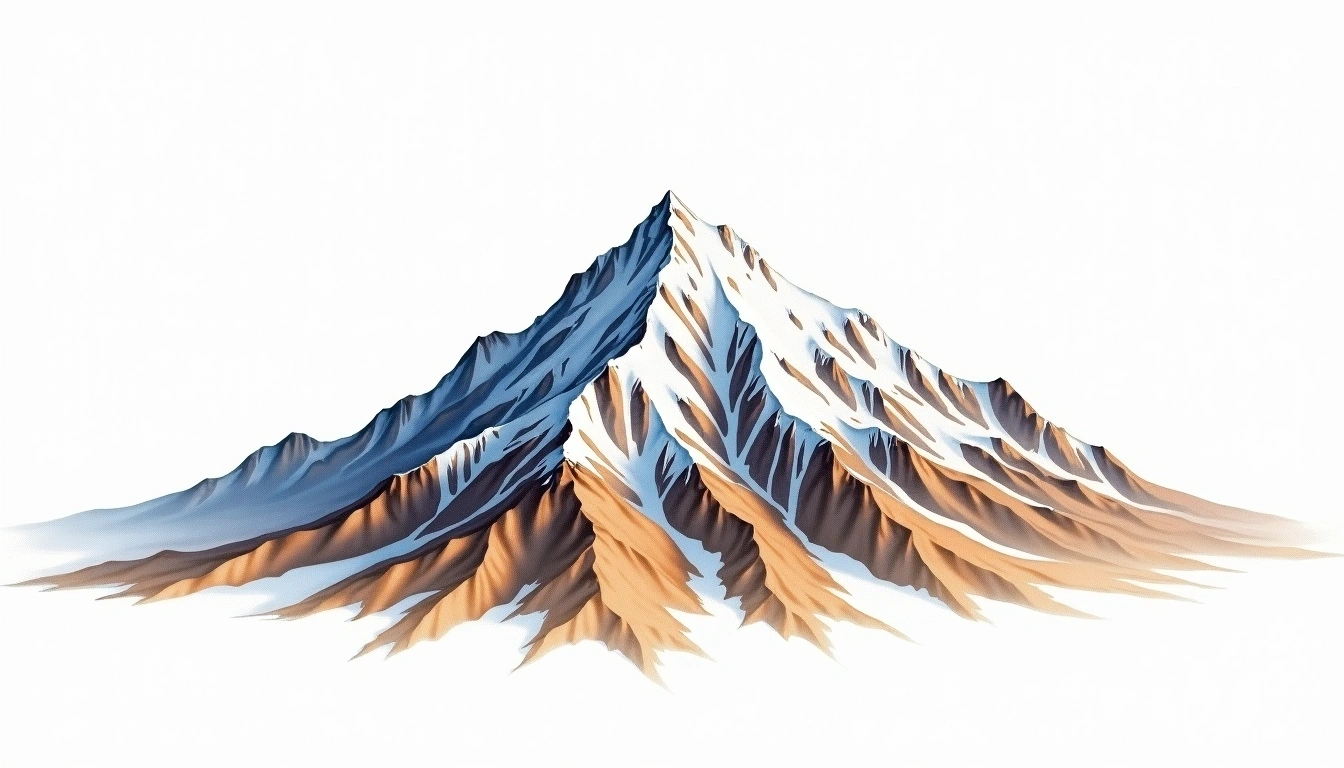 Zard Kuh — 4,548m — Iran — watercolor illustration