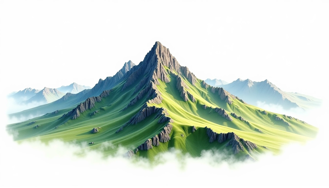 Zhijiayang Dashan — 3,345m — Taiwan — watercolor illustration