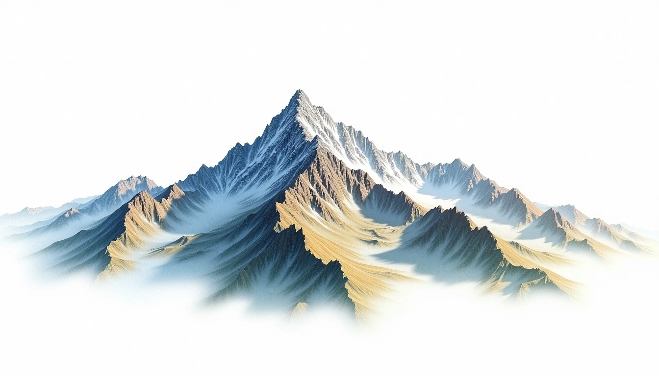 Zhongdian Snow Mountain — 4,449m — China — watercolor illustration