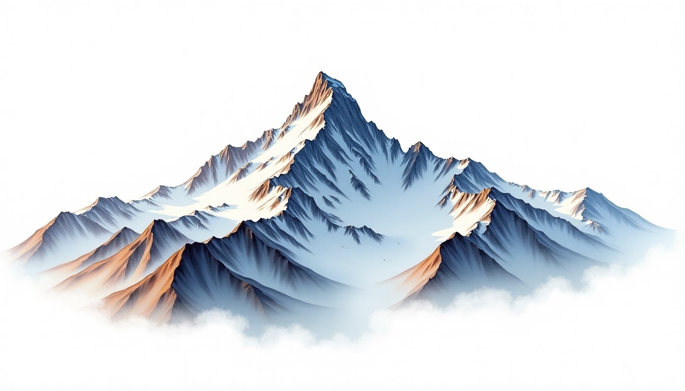 Zinalrothorn — 4,221m — Switzerland — watercolor illustration