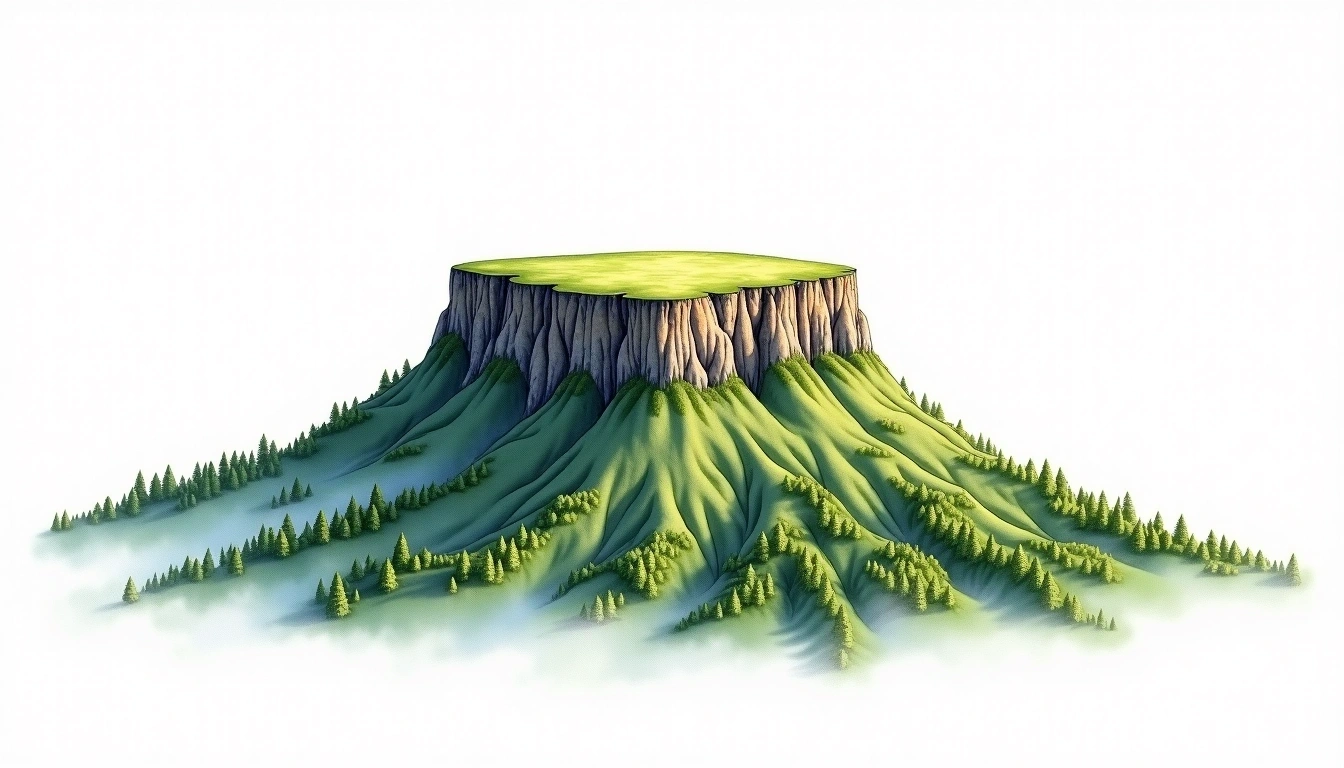 Zomba Plateau — 2,087m — Malawi — watercolor illustration