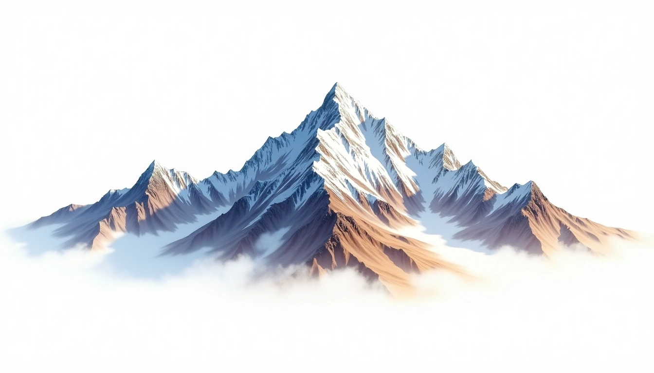 Zongophu Gang — 7,060m — Bhutan — watercolor illustration