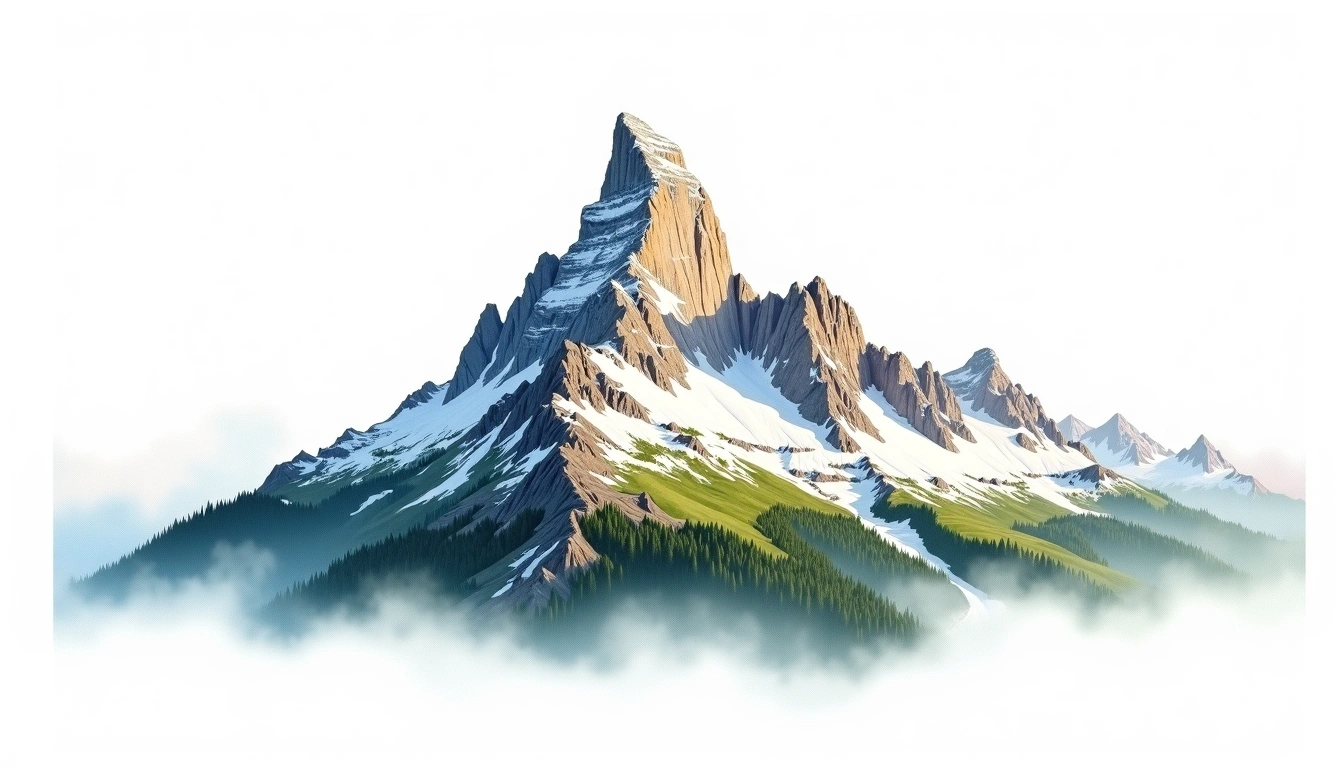 Zugspitze — 2,962m — Germany — watercolor illustration