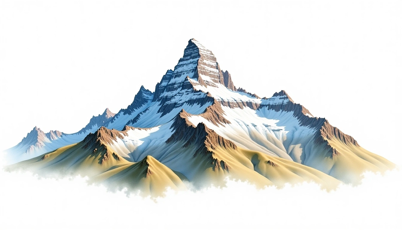 Zumsteinspitze — 4,563m — Italy — watercolor illustration